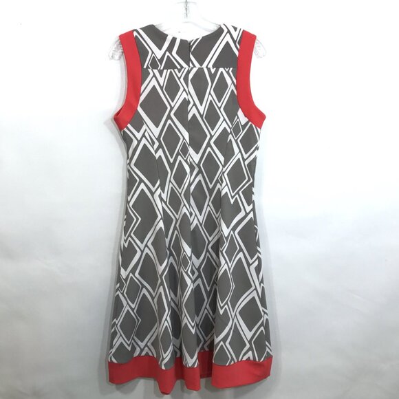 Robbie Bee Shift Dress M Sleeveless V-Neck Midi Dress Size 8 - Picture 8 of 9
